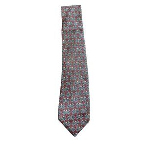 Bert Pulitzer Mens Silk Tie Multicolor Paisley Pattern Elegant Neckwear